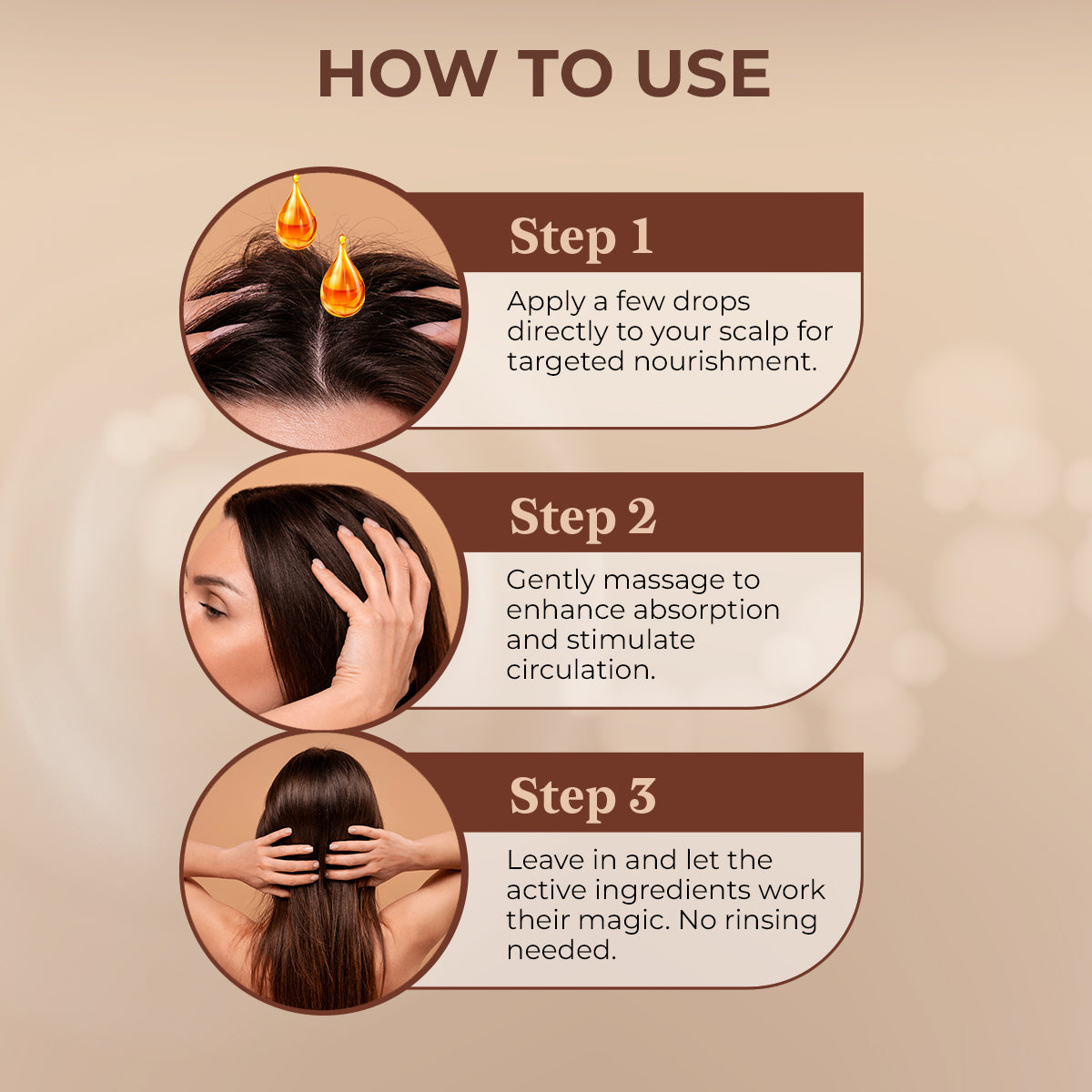 How to use Jailyne Hair Growth Serum - Steps 1 to 3