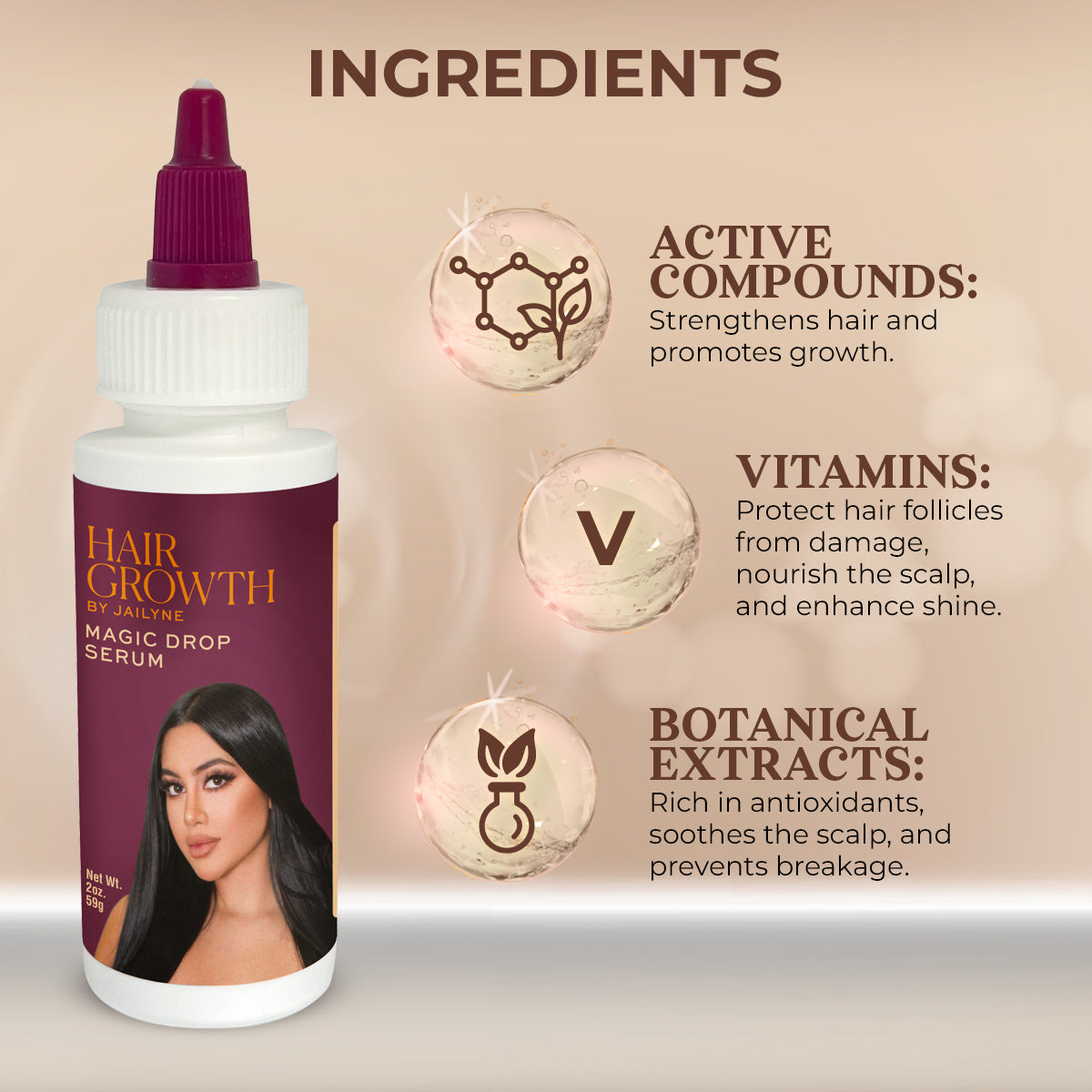Ingredients in Hair Growth Serum by Jailyne
