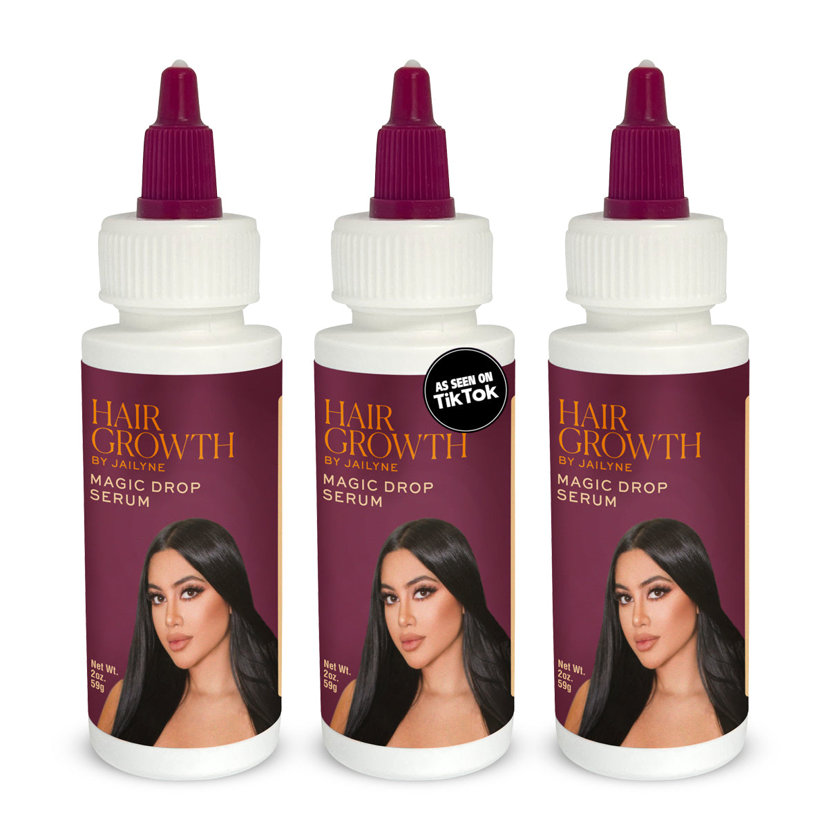 Hair Growth by Jailyne Magic Drop Serum - Pack of 3 bottles