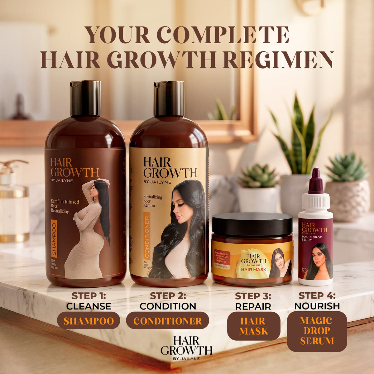 Revitalizing Hair Growth Shampoo - Beer & Vegan Keratin Formula (16 oz)