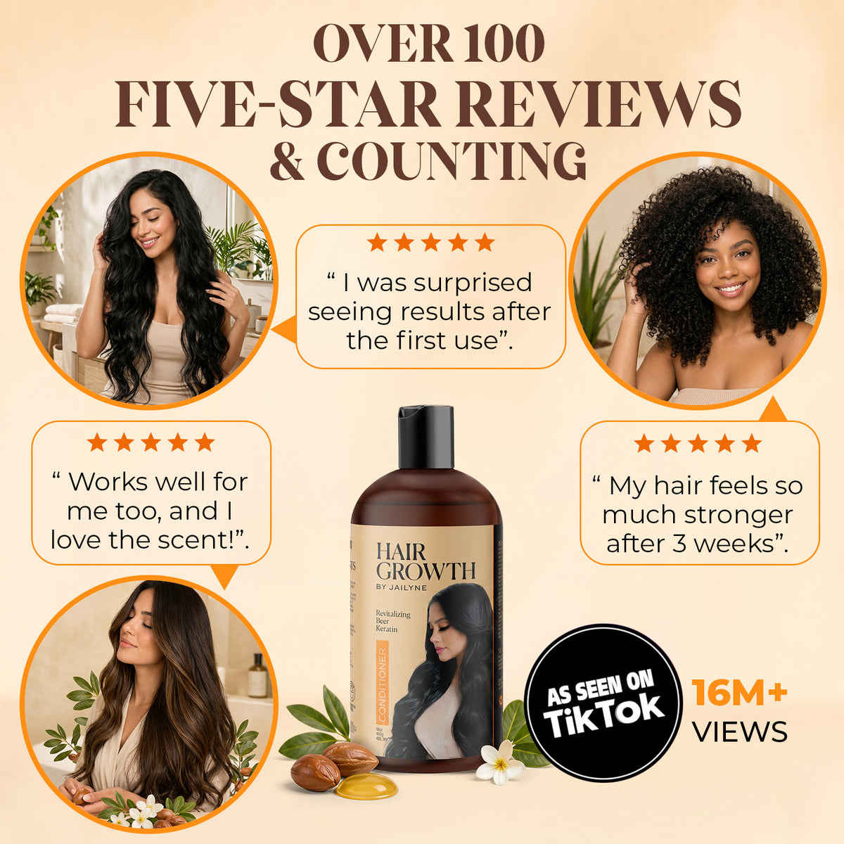 Revitalizing Growth Conditioner - Vegan Keratin & Beer Formula (16 oz)