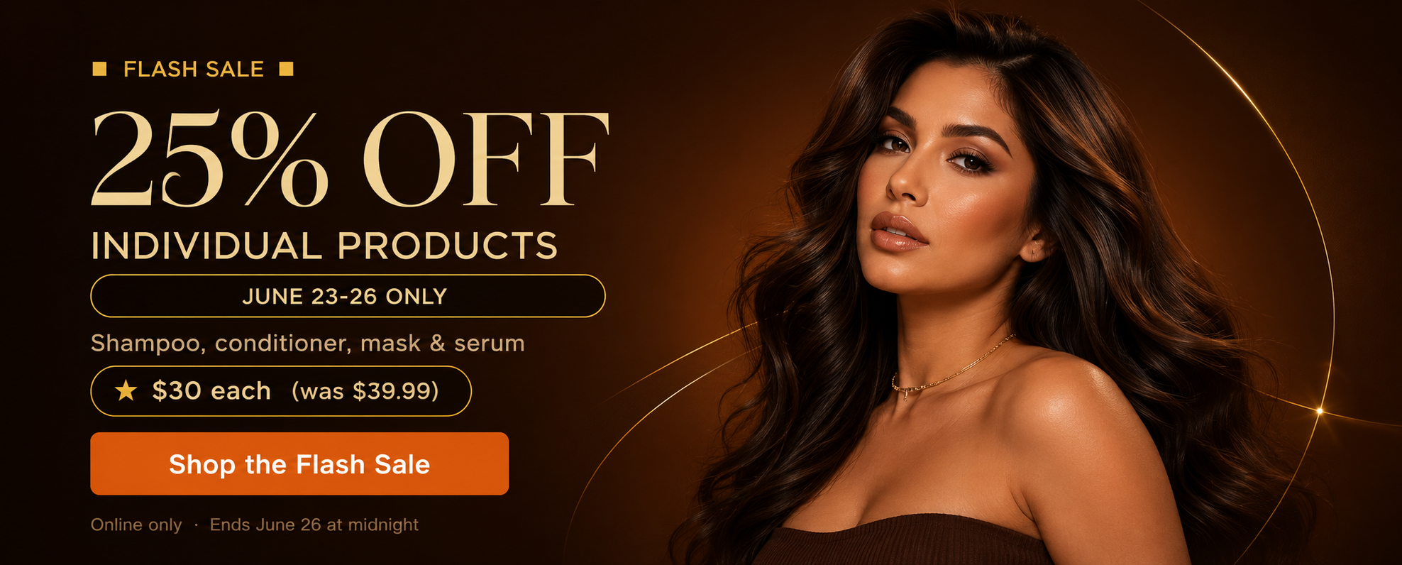 Hair Growth by Jailyne flash sale banner: individual products $30 each through June 26.