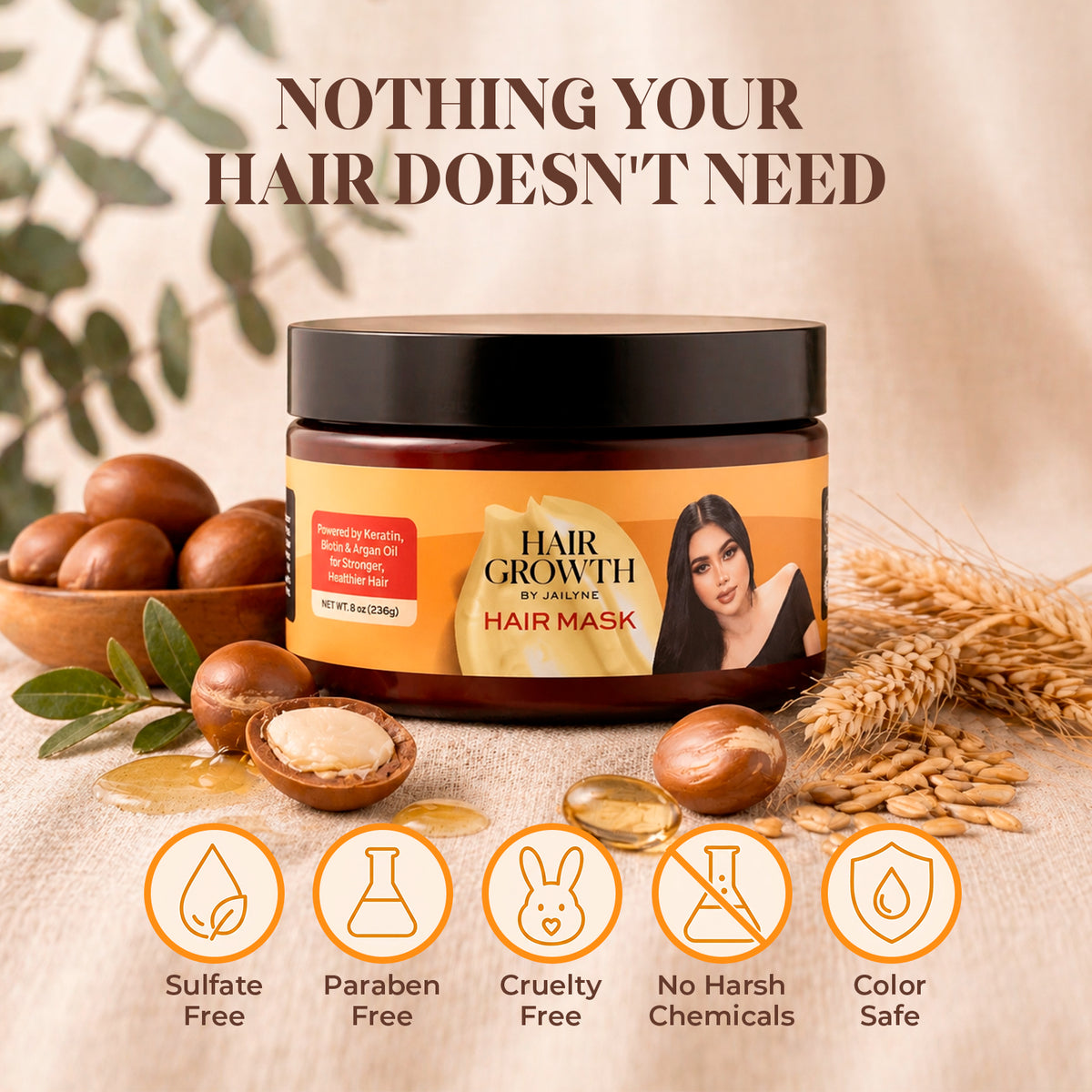 Intensive Repair Hair Mask - Hydrating Growth Treatment (8 oz)