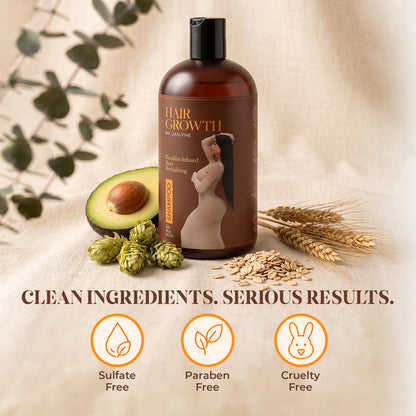 Revitalizing Hair Growth Shampoo - Beer & Vegan Keratin Formula (16 oz)