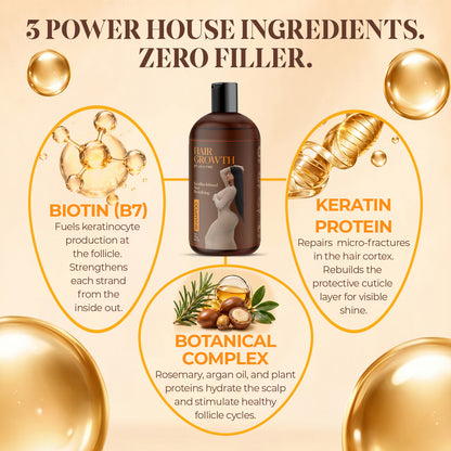 Revitalizing Hair Growth Shampoo - Beer & Vegan Keratin Formula (16 oz)